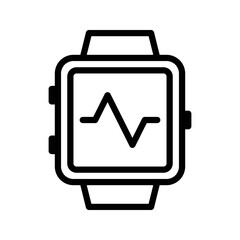 Vector Icons Smartwatch Heart Rate Lineal Style. Pixel Perfect and Editable Stroke.