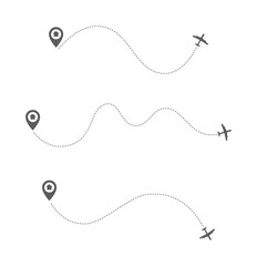 plane trace and map pin marker