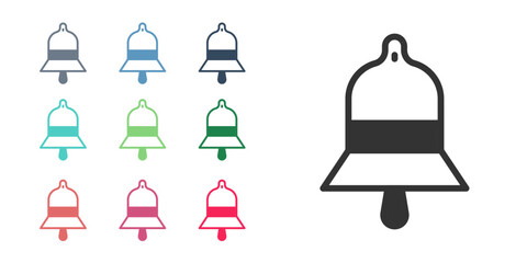 Black Train station bell icon isolated on white background. Set icons colorful. Vector