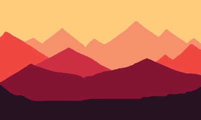 vector ilustration of landscape nature. with a mountain . for banner or background.