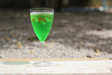 A welcome drink of fruit juice for guests who visit and relax during the holidays.