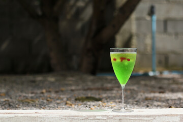 A welcome drink of fruit juice for guests who visit and relax during the holidays.