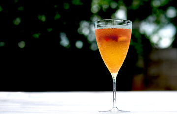 A welcome drink of fruit juice for guests who visit and relax during the holidays.