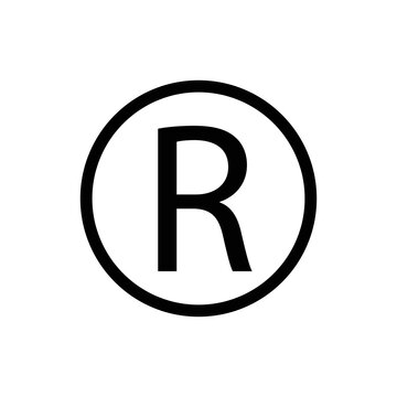 Registered,copyright,Trademark R icon. Isolated on white background.
