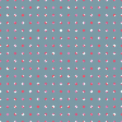 Colourful little Polka-Dot seamless vector pattern. Geometric background with tiled small circles and semicircles. Great for fashion fabrics, interior design, wallpaper and packaging.
