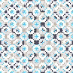 Elegant geometric seamless vector pattern. Regular background with small and large circles and semicircles. Modern truchet repeat minimal shapes for fashion, home decor and wallpaper.