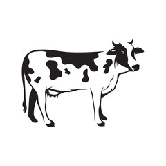 silhouette a cow animals vector design. cow silhouette graphicsa milk cow,ilustrator eps10.