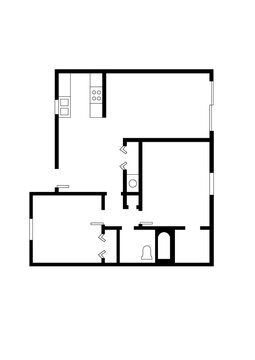Icon floor plan. Example floor plan. House plan icon.