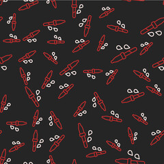 Line Pipette icon isolated seamless pattern on black background. Element of medical, chemistry lab equipment. Medicine symbol. Vector