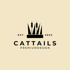 cattail premium logo vector illustration design template