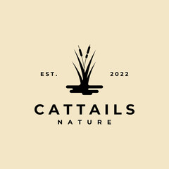 cattail logo vector illustration design, cattail silhouette vector design