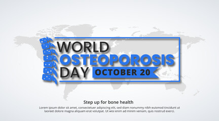World osteoporosis day background with porous bones and world map