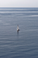 Sailing along Cornwall coast near Castle St Michael Mount - Cornwall, England