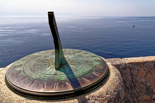 Ancient sundial on Castle St Michael Mount - Cornwall, England