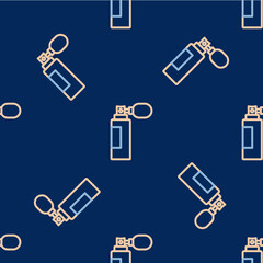 Line Perfume icon isolated seamless pattern on blue background. Vector