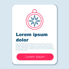 Line Compass icon isolated on grey background. Windrose navigation symbol. Wind rose sign. Colorful outline concept. Vector