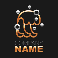 Line Tsunami icon isolated on black background. Flood disaster. Stormy weather by seaside, ocean or sea wave or tsunami. Colorful outline concept. Vector