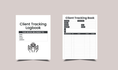Client Tracking log book KDP Interior design. Printable logbook