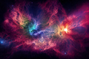 Computer Generated image of outer space. Star field on nebulae abstract background image. Night sky outer space wallpaper.
