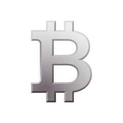 Bitcoin blockchain cryptocurrency gray icon. Open-source finance concept.