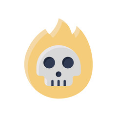 Fire Skull Halloween Illustration
