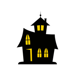 Haunted House Halloween Illustration 