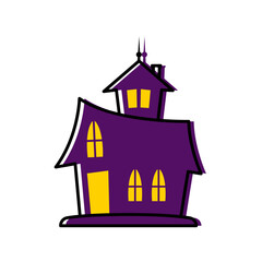 Haunted House Halloween Illustration 