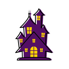 Haunted House Halloween Illustration 