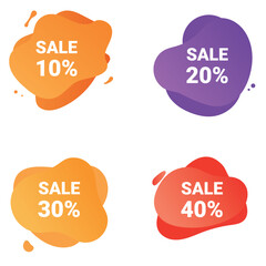 Color vector plaques for discounts with text