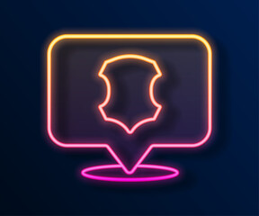 Glowing neon line Leather icon isolated on black background. Vector