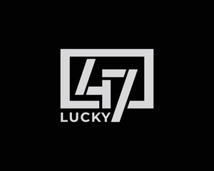 Luck 47 vector logo design - obrazy, fototapety, plakaty