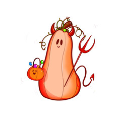 Cute pumpkin and devil
