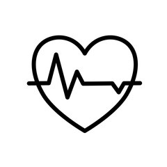 Ikona serca  z linią EKG - obrazy, fototapety, plakaty