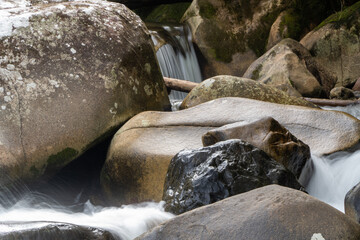 Fototapeta na wymiar Photograph of a beautiful waterfall of clean water