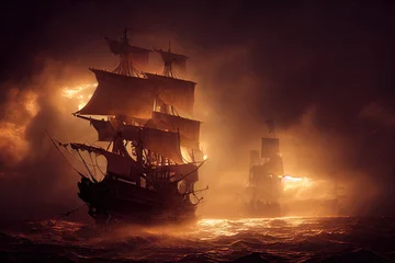 Fotobehang Bestrijding van piratenschepen © neirfy