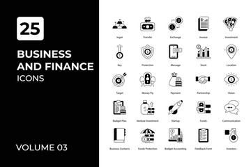 Business and Finance icons collection.