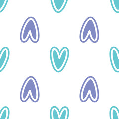 Vector heart background. Geometry pattern batik graphic. Hand drawn doodle painting. Design illustration brush stroke. Seamless art backdrop. Saint Valentine concept