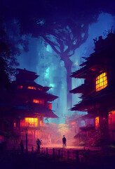 Fantasy Houses In a Lush Forest