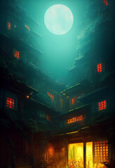 Fantasy Houses In a Lush Forest