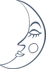Decorative moon line art
