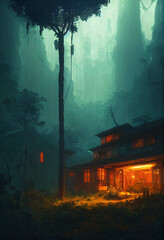 Fantasy Houses In a Lush Forest