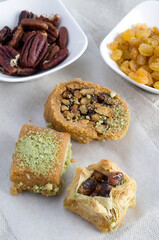 Top View of Delicious Lebanese Desserts
