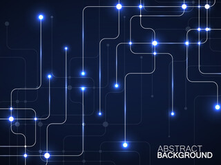 Abstract geometric background of engineering drawing. Technological wallpaper made with circles and lines. Geometric design