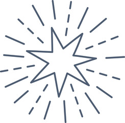Star with rays line art