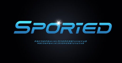 Futuristic and sported font alphabet letters. Modern logo typography. Minimal futuristic typographic design. Sans serif letter set for speed logo, headline, sports monogram. Isolated vector typeset