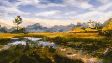 autumn landscape in the mountains