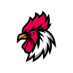 chicken rooster head mascot sport esport logo template © Top Studio