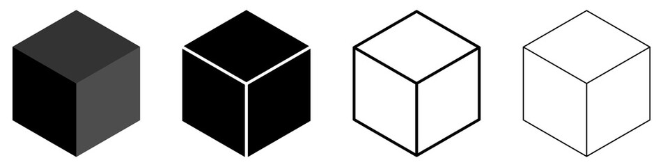 Cube icons set. Vector illustration isolated on white background