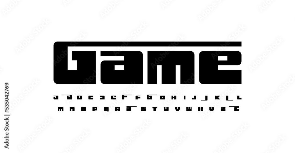 Poster geometric font modular alphabet bauhaus letters. modern logo typography. bold typographic design for