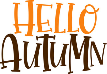 hello autumn typography fall season calligraphy lettering design © Arts Land